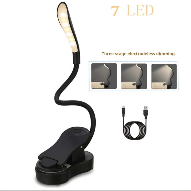 Glocusent L484 Mini Rechargeable Book Light | 80H Reading Lamp | Adjustable Clip-on Desk Light